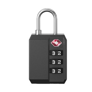 Candado de Combinación Aprobado por la TSA, Candado Mecánico de Viaje de ABS Negro para Bolsas, Maletas y Mochilas, con Dial de 3 Dígitos - Product Image 1