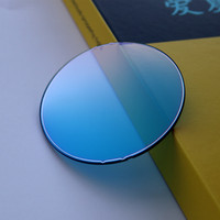 Lunettes de soleil EXIA A89, verres bleus dégradés, style rétro, couleur claire, verres plats, résine, courbe 0