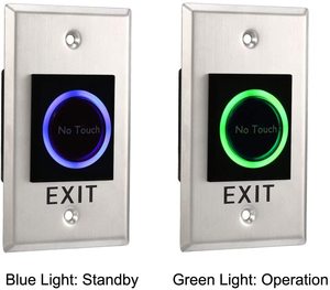 Pulsante di uscita 12V 24V in acciaio inox senza tocco sensore a infrarossi pulsante di uscita di controllo di accesso porta pulsante di uscita - Product Image 3