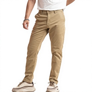 Pantalon chino décontracté pour homme, coupe droite, en tissu Oxford, extensible, avec fermeture éclair, pour l'automne - Product Image 6