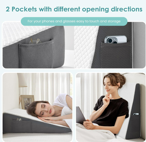 Almohada de Cuña para Dormir, Almohada de Espuma Viscoelástica de 10 Pulgadas, Almohada Triangular Elevada para Después de la Cirugía - Product Image 4