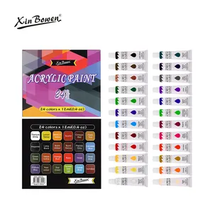 Xin Bowen 12ml yeni yüksek kalite sanatçı boyama Pigment için alüminyum boru 24 renk akrilik boya