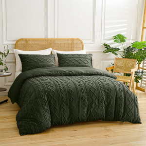 Böhmisches Getuftes Bettbezug-Set 3-teilig Einfarbige Bettwäsche Einfacher Stil Quilt-Set Heimtextilien Grenzüberschreitender Großhandel - Product Image 3