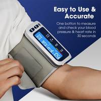 Tensiomètre rechargeable TRANSTEK avec application, écran rétroéclairé, brassard numérique en nylon pour la fréquence cardiaque et la tension artérielle