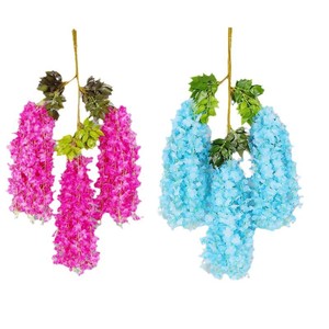 Fleurs artificielles de glycine Mori Tsubasa 100cm-200cm, bouquet en soie pour décorations de mariage et de maison - Product Image 1