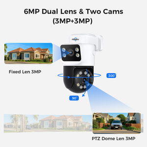 Système de caméra de sécurité IP filaire extérieur Hiseeu 6MP à double objectif 4 canaux avec suivi humain PTZ, vision nocturne et carte de données PK-4YH - Product Image 2