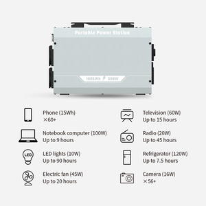 Station d'alimentation portable 500 W à cellule grande capacité intégrée, longue durée de vie (8000 cycles), pour utilisation à haute fréquence - Product Image 3