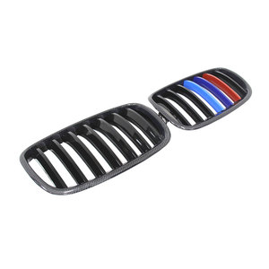 ตะแกรง E70 X5คาร์บอนไฟเบอร์กระจังหน้ารถยนต์ M Colour กระจังหน้าไตสำหรับ BMW X5 E70 E71 X6เส้นเดียวสีดำ - Product Image 2