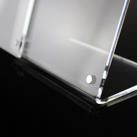 Support de menu A5 aimants en forme de l Table Top Clear Acrylic Sign Holder Restaurant