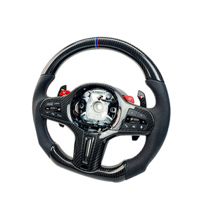 Volant sport hybride en cuir et fibre de carbone le plus vendu, couleur de surpiqûre personnalisable, prise en main de 40 mm pour - Product Image 3