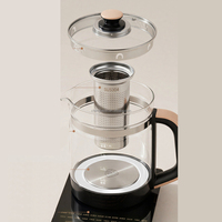 Bouilloire Électrique à Température Constante en Acier Inoxydable 316 avec Filtre, pour Infusion de Thé à Domicile, 1,8 L, Multifonction, en Verre, pour une Boisson Saine