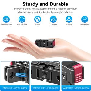 Amazear Adaptateur métallique à fixation rapide Accessoires de caméra faciles à utiliser pour DJI Action 3/4/5 Pro - Product Image 2