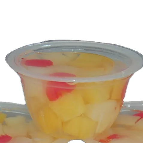 Fruitカクテルシロップで缶詰フルーツカクテルプラスチックカップ