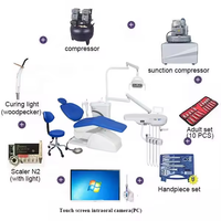 Sillón Dental de Alta Calidad al Precio Más Bajo, Escupidera de Cerámica, Lámpara Oral LED, Equipo para Clínica Dental con Taburete para Dentista