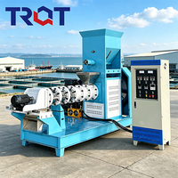 Nouvelle machine à granulés d'aliments pour animaux de compagnie TRQT, extrudeuse haute capacité 2 tonnes/h pour la production d'aliments pour poissons et chiens, utilisation en usine, acier au carbone