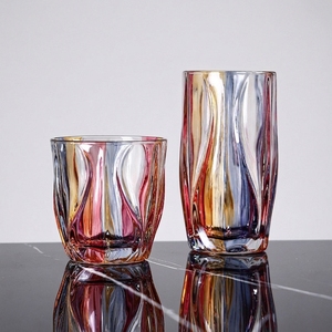 Tazza in vetro spesso dipinta a mano con <span class=keywords><strong>sgraffito</strong></span>, di design, per bevande fredde, uso domestico, ciotola per gelato, leggera - Product Image 4