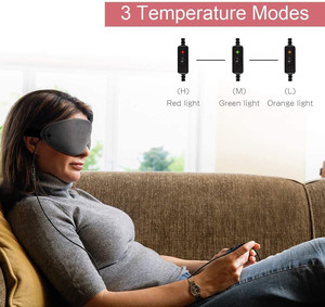 3D USB reutilizable caliente máscara de ojo ajustable 3 temperatura eléctrico seco de aliviar los ojos cansados - Product Image 3