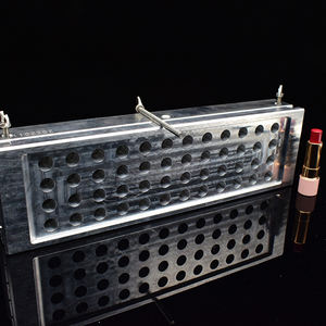 Stampo per rossetto riempimento posteriore 36 fori 12 cavità metallo Mini Logo personalizzato Slim alluminio Waterdrop Lip Stick stampi 12.1mm 11.1mm - Product Image 3