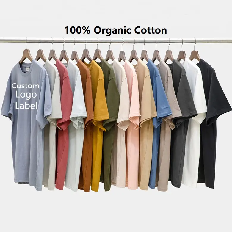 T-shirt unisexe homme et femme, vente en gros, 100% coton biologique avec Logo imprimé