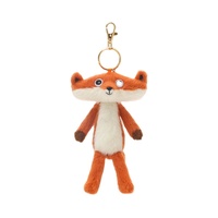 Porte-clés en peluche renard moelleux, personnage animal mignon et amusant, renard en peluche, animal de la forêt, rembourrage en coton PP, 11-30 cm