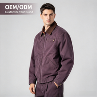 Veste de travail réversible pour homme style Detroit, 100% toile de coton, fermeture éclair, coupe-vent, chaude, décontractée, vintage, bomber