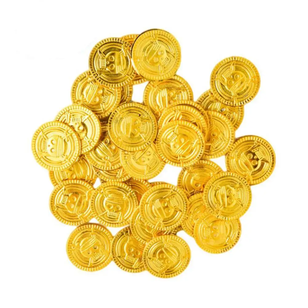 Galvanik plastik korsan hazine altın madalyonlar oyuncak