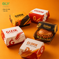 Scatola Personalizzata per Hamburger e Pollo Fritto, Confezione Usa e Getta in Carta per Asporto, Scatola a Conchiglia per Fast Food