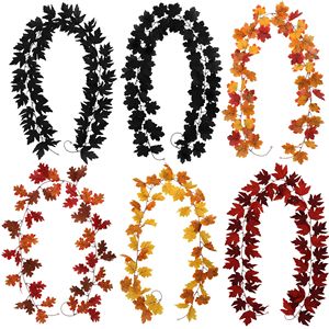 Guanyi Guirlandes artificielles en feuilles d'érable, 6 pièces, décoration de feuilles d'automne pour Thanksgiving, Halloween, décoration murale de la maison - Product Image 1