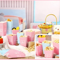 Boîte à Popcorn Révélation du Sexe Garçons Filles Fournitures de Fête Ballons Chiffres Cadeau Bébé Bannière Accessoires Sac Emballé Hoder HB017 Papier