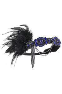 Diadema de Plumas Gatsby para Mujer, Diadema Vintage con Borlas de Diamantes de Imitación, Accesorio para Disfraz de Fiesta de los Años 20 - Product Image 6