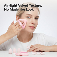 Ensemble d'éponges de maquillage personnalisées avec logo, 10 pièces, kit de houppettes, éponge de fond de teint en forme de goutte, mini houppette pour les doigts, utilisation humide et sèche, éponge à eau