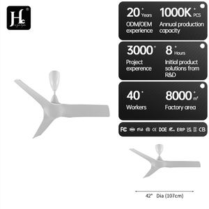 Ventilador de Techo Moderno de Estilo Simple, Más Vendido, 45 52 Pulgadas, 220V, ABS, 3 Aspas, Control Remoto, Fuente de Alimentación Eléctrica, Metal y Madera - Product Image 5
