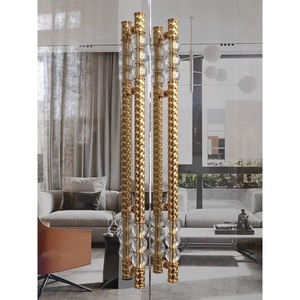 Poignée de <span class=keywords><strong>porte</strong></span> en verre cristal doré de luxe moderne pour hôtel, poignée robuste pour portes coulissantes, quincaillerie d'intérieur architecturale - Product Image 3