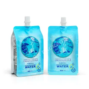 Customized 360ml water bag liquid spout bag packaging bag spout pouch for juice soft drink stand up