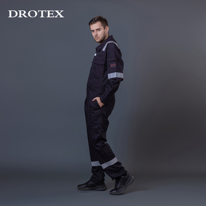 ชุดทํางานผ้าฝ้ายทนไฟ 260 แกรม <span class=keywords><strong>FR</strong></span> เสื้อผ้าป้องกันไฟฟ้าสถิตย์สารหน่วงไฟ - Product Image 2