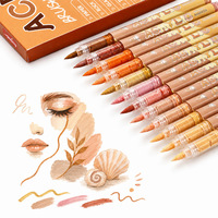 Stylo marqueur acrylique à encre liquide, 12 couleurs pour étudiants, mélangeables et résistants à la décoloration, ensemble scolaire et de papeterie, cadeau pour enfants