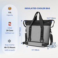 Sac isotherme souple imperméable en TPU de 15 L avec logo personnalisé, maintien de la glace pendant 72 heures, sac à lunch isotherme portable pour le camping, les pique-niques, les canettes et les aliments