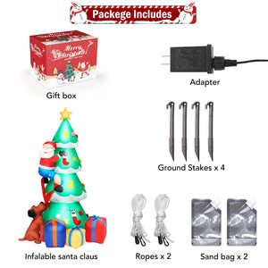 Sapin de Noël gonflable, décorations de jardin gonflables de Noël avec Père Noël amusant pour jardin, patio, pelouse 20240629 Gonflable X - Product Image 6