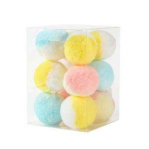 12 шт. тихих эластичных интерактивных игрушек-мячей для домашних животных, устойчивых к укусам, мягких плюшевых мячей для игр в помещении для кошек - Product Image 1