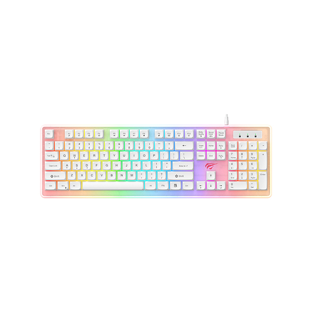 KB876L Havit Computer 26 Anti-ghosting Key USB Wired RGB Led Lights Colorful 104 Keys Gaming Multi-function Backlit Keyboard