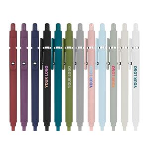 Solid Color Morandi School Student Custom Personalize <b>Ballpoint</b> <b>Pen</b> with 0.5mm Tip Plastic Body Black Ink for Wholesale - Product Image 2