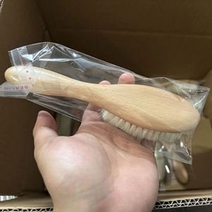 Natural Wood Handle Soft Goat Hair Bristles Brush Baby Hair Cleaning Brush - Product Image 6