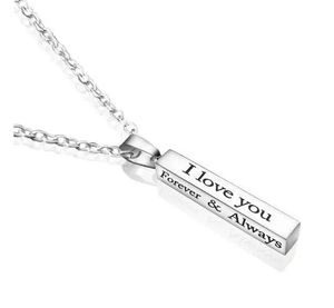 Colliers pendentifs en acier inoxydable personnalisés en gros avec nom, <span class=keywords><strong>collier</strong></span> à colonne de souhaits, plaqué or, argent, rhodium, lien en <span class=keywords><strong>jade</strong></span>, bijoux de couple - Product Image 4