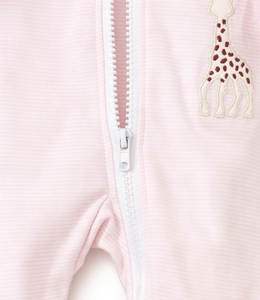 Conjunto de Ropa para Bebé Recién Nacida 2026, Color Rosa con Rayas, con Cierre y Pies Cubiertos - Product Image 3