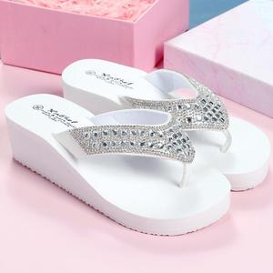 Sandali <span class=keywords><strong>donna</strong></span> estate strass ciabatte moda scarpe da spiaggia tacchi <span class=keywords><strong>infradito</strong></span> traspiranti - Product Image 2