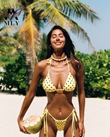 Op maat gemaakte sexy string bikini's, strandkleding, halter triangle badpakken voor dames, zomer