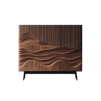 Meuble de rangement multifonctionnel en bois massif de style Wabi-Sabi du milieu du siècle, pour salon ou entrée, modèle nord-américain