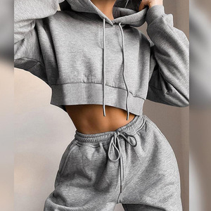 Ensemble de sweat-shirt à capuche en polaire doublé Alxin sur mesure, taille plus, automne, manches longues, sportif, décontracté, deux pièces, ensembles pour femmes - Product Image 6