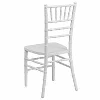 Vente en gros de chaises de mariage chiavari durables en résine PP blanche pour hôtel, fêtes et événements