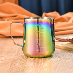 350/550ML Café <span class=keywords><strong>Latte</strong></span> Lait Mousseur Pichet Mousseur À Lait Pichet En Acier Inoxydable Espresso <span class=keywords><strong>Barista</strong></span> Pichet Pot À Lait Avec Échelle - Product Image 1